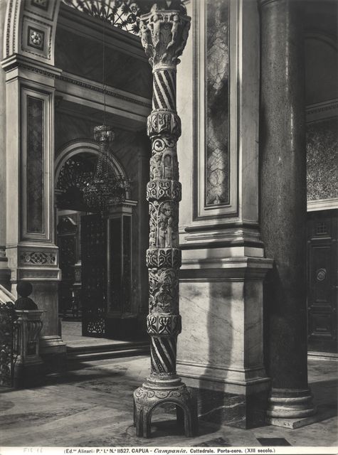 Alinari, Fratelli — Capua - Campania. Cattedrale. Porta-cero. (XIII secolo.) — insieme